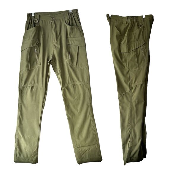 FLEXCAMO Pants Mens Tactical Series Green Waterproof Cargo Pockets - Picture 1 of 12